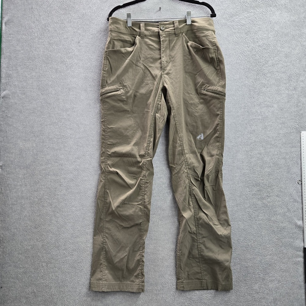 Eddie Bauer Men Pants 34X32 Brown Cargo Ascent 30" Inseam Logo Outdoor READ